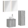 vidaXL Juego de muebles de ba&ntilde;o 4 uds. Sonoma gris
