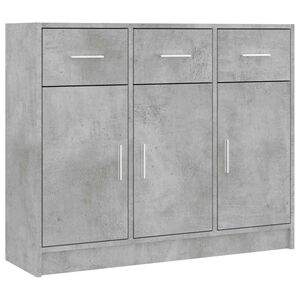 vidaXL Aparador madera de ingenier&iacute;a gris hormig&oacute;n 91x28x75 cm