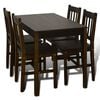 vidaXL Mesa de comedor y 4 sillas madera marr&oacute;n