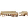 vidaXL Conjunto de sof&aacute;s de exterior con coj&iacute;n 7 pcs Natural y Beige