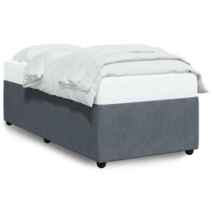vidaXL Estructura de cama sin colch&oacute;n terciopelo gris oscuro 80x200 cm