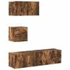 vidaXL Set de muebles de TV 4 pzas madera contrachapada roble ahumado