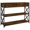 vidaXL Mesa consola madera de ingenier&iacute;a roble ahumado 100x28x75 cm