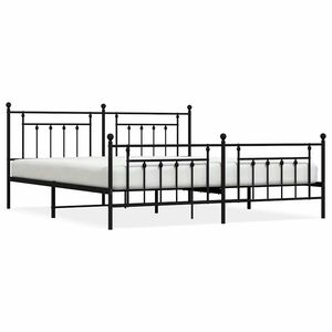 vidaXL Estructura cama sin colch&oacute;n con estribo metal negro 193x203 cm