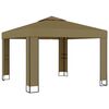 vidaXL Cenador con doble techo gris taupe 3x3x2,7 m 180 g/m&sup2;
