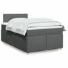 vidaXL Cama box spring con colchón tela gris oscuro 120x200 cm