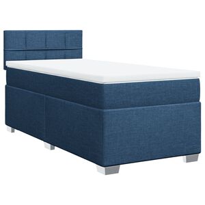 vidaXL Cama box spring con colch&oacute;n tela azul 80x200 cm