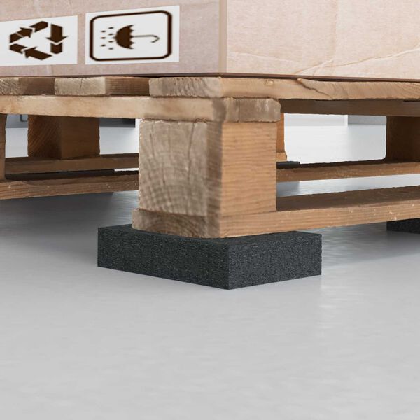 vidaXL Almohadilla de Goma Negro Goma