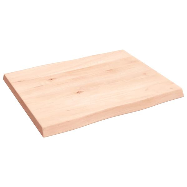 vidaXL Tablero de mesa madera maciza borde natural 60x50x(2-4) cm
