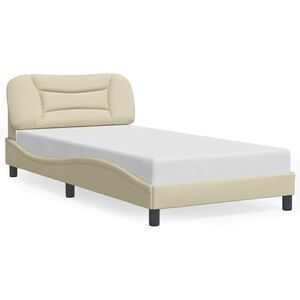 vidaXL Estructura de cama sin colch&oacute;n Hvar tela crema 100x200 cm