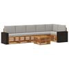 vidaXL Conjunto de sof&aacute;s de exterior 7 uds. Natural y Gris Claro