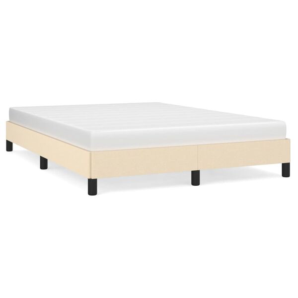 vidaXL Cama sin colch&oacute;n tela color crema 140x190 cm