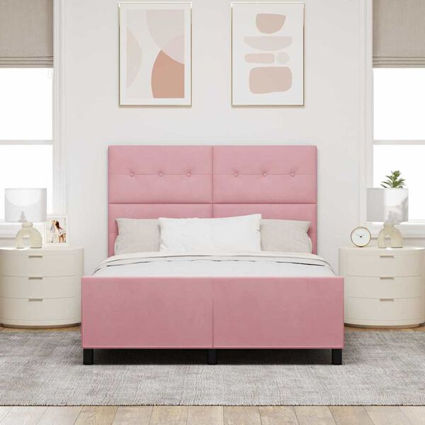 vidaXL Cama tipo Box Spring con cabecera Rosa 160 x 200 cm Terciopelo