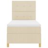vidaXL Cama Box Spring LED con colch&oacute;n Crema 100 x 200 cm tela