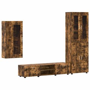 vidaXL Conjunto de mueble de TV FLORIN 3 pcs Roble ahumado