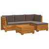 vidaXL 5 uds. Conjunto de sof&aacute;s de exterior Madera de Acacia S&oacute;lida