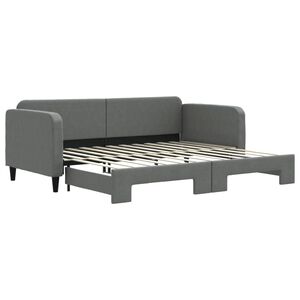 vidaXL Sof&aacute; cama nido tela gris oscuro 90x200 cm