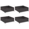 vidaXL Borde de C&eacute;sped 4 uds. 100 x 100 x 35 cm Acero Negro