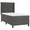 vidaXL Cama box spring con colch&oacute;n terciopelo gris oscuro 100x200 cm