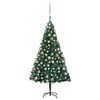 vidaXL &Aacute;rbol de Navidad preiluminado con luces y bolas verde 150 cm