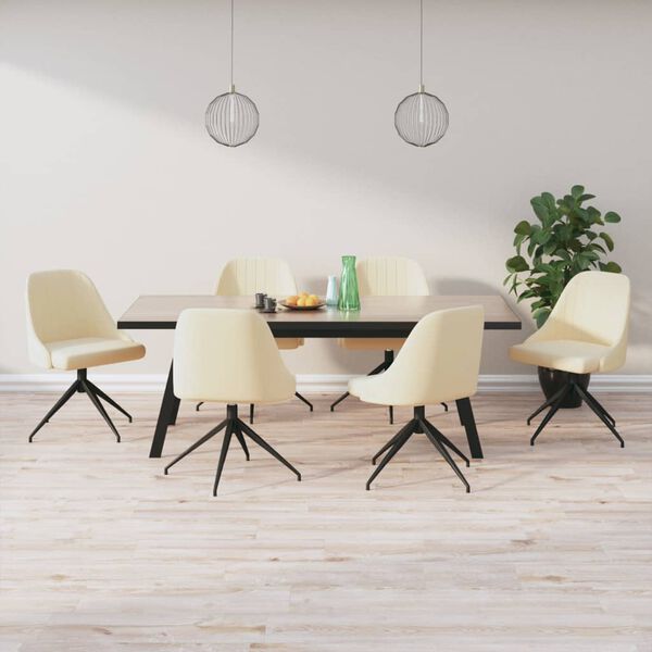 vidaXL Sillas de comedor 6 unidades de terciopelo crema
