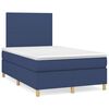 vidaXL Cama box spring con colch&oacute;n tela azul 120x200 cm
