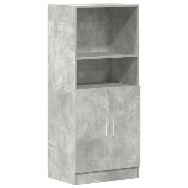 vidaXL Mueble cocina madera ingeniería gris hormigón 57x41,5x131,5 cm