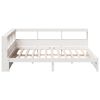 vidaXL Cama con estanter&iacute;a sin colch&oacute;n madera maciza blanca 140x190 cm