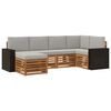 vidaXL Conjunto de sof&aacute;s de exterior 6 uds. Natural y Gris Claro