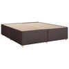 vidaXL Cama box spring con colch&oacute;n tela marr&oacute;n oscuro 180x200 cm