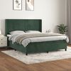 vidaXL Cama box spring con colch&oacute;n terciopelo verde oscuro 180x200 cm