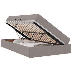 vidaXL Cama con almacenamiento y colch&oacute;n Taup&eacute; 120 x 190 cm Poli&eacute;ster