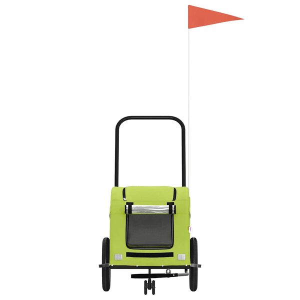 vidaXL Remolque de bicicleta mascotas hierro tela Oxford verde