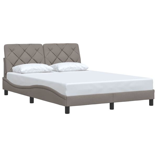 vidaXL Estructura de cama sin colch&oacute;n tela gris taupe 120x200 cm