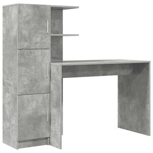 vidaXL Escritorio Gris Concreto 133.5 x 50 x 124 cm 2 uds.