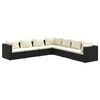 vidaXL Set de muebles de jard&iacute;n 7 pzas y cojines rat&aacute;n sint&eacute;tico negro