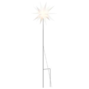 vidaXL L&aacute;mpara de Navidad LED y estaca de tierra plegable blanca 57 cm