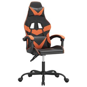 vidaXL Silla gaming cuero sint&eacute;tico negro y naranja