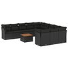 vidaXL Set de sof&aacute;s de jard&iacute;n 12 piezas cojines rat&aacute;n sint&eacute;tico negro
