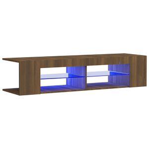 vidaXL Mueble de TV con luces LED marr&oacute;n roble 135x39x30 cm