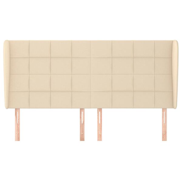 vidaXL Cabecero con orejas de tela color crema 163x23x118/128 cm