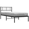 vidaXL Estructura cama sin colch&oacute;n con cabecero metal negro 90x200 cm