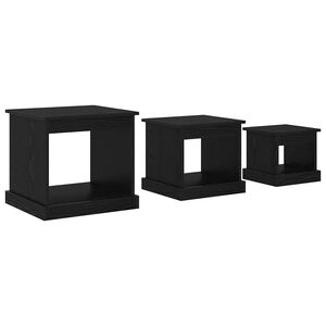 vidaXL Mesa de Caf&eacute; 3 pcs Roble Negro Madera contrachapada