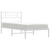 vidaXL Estructura cama sin colch&oacute;n con cabecero metal blanco 80x200 cm