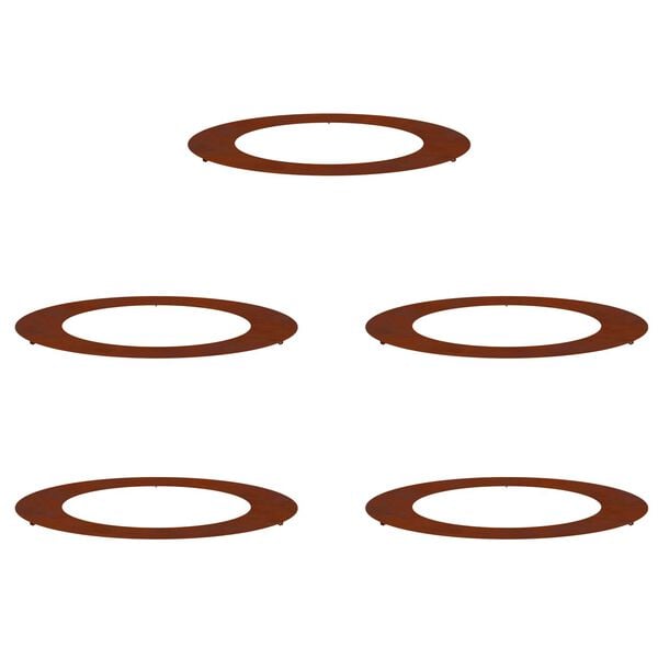 vidaXL adecuado para Anillos de &Aacute;rbol Plano 5 pcs Marr&oacute;n &Oslash;60 / 90 cm