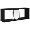 vidaXL Estante cubo de pared 2 uds contrachapado negro 60x15x23 cm