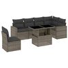 vidaXL Set de sof&aacute;s de jard&iacute;n 7 pzas con cojines rat&aacute;n sint&eacute;tico gris