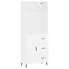 vidaXL Aparador alto madera contrachapada blanco 69,5x34x180 cm