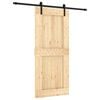 vidaXL Puerta Corredera 90 x 210 cm Natural y negro