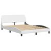 vidaXL Estructura de cama Dover cuero sintético blanco 120x200cm